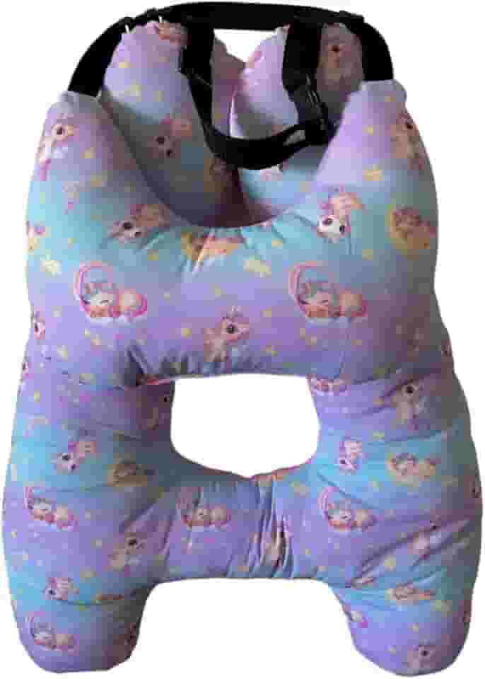 Almofada Infantil Com Formato de H – Confortável para Viagens de Carro, com Protetor de Pescoço (Unicórnios)