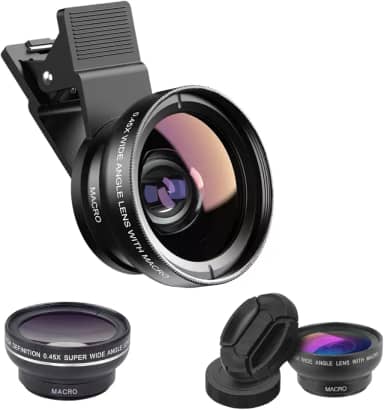 Generic Lente Câmera Celular Grande Angular 0,45x + Macro 12,5