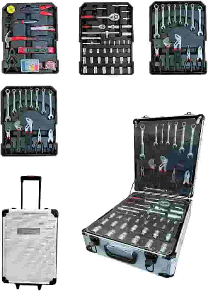 Maleta De Ferramentas 186 Peças Com Rodinha E Fechadura