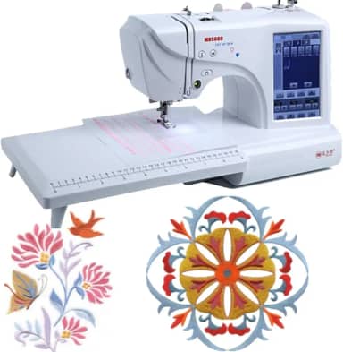 Máquina de bordar automática 2 em 1 com tela de toque LCD, máquina elétrica computadorizada para roupas e roupas de cama, enfiador de agulha automático, área de bordado 4 'x 9,2'