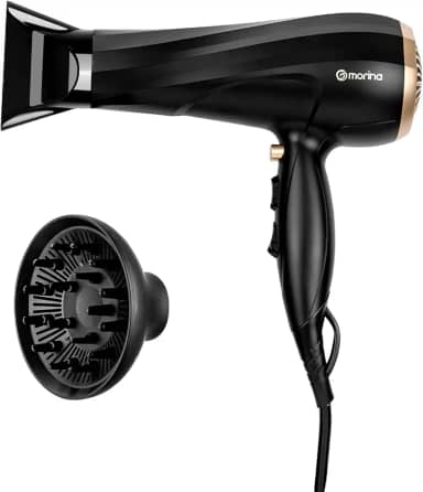 Secador de Cabelo, 1900W, 127V, Equipado com Concentrador de Ar e Difusor, Plugue de Energia de 16A