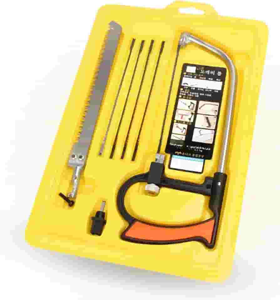 Serra Mágica Kit de Arco e Lâminas Tico Tico Diamantada e Serrote Multifuncional Corta Madeira Metal