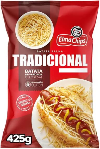 Batata Palha Tradicional Elma Chips Pacote 425g