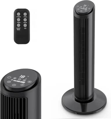 Hivento Ventilador Torre com Controle Remoto, 3 Velocidades, 3 Modos de Vento, Oscilação de 70°, Timer de 15h, Controle Touch Econômico – Ventilador para Quarto, Sala e Uso Doméstico,127V