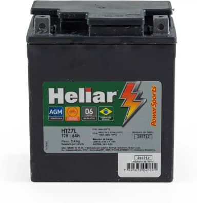 Bateria Moto Heliar Htz7l Nx4 Falcon Nx400i Tornado Xr Cb300 Cb 300 Twister Lander Tenere 250 6ah 12v Envio Já
