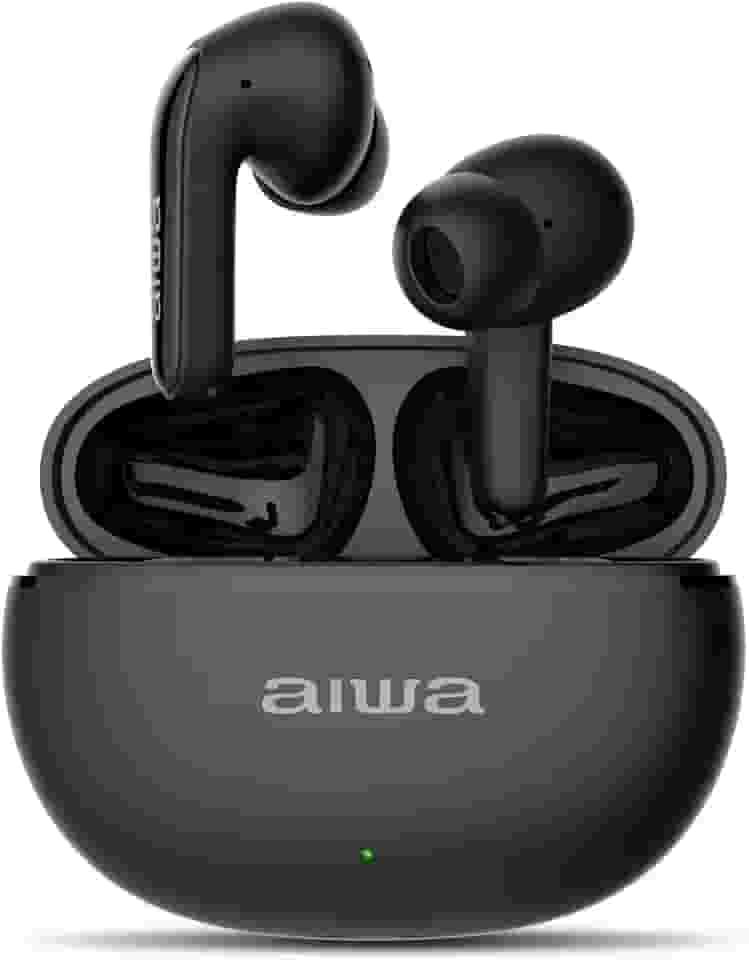 AIWA, Fone de ouvido EB-01-B, Bluetooth, c/cancelamento de ruído, 25 horas de bateria, carregamento rápido, IPX5, sem fio