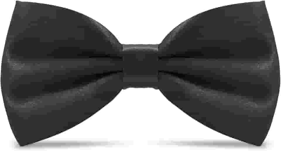 Gravata borboleta masculina de cetim - gravata borboleta ajustável pré-amarrada cor sólida formal smoking gravata borboleta para homens, casamentos, festas, formatura, Preto, 12*7cm