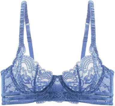 Sutiã Balconette de renda feminino com aro não acolchoado bojo macio confortável todos os dias