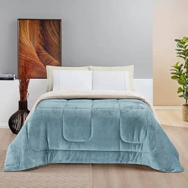 Coberdrom Inverno Dupla Face Grosso Super Quentinho - Matelado - Manta 100 (Quartzo Azul, King 2.60 x 2.40m)