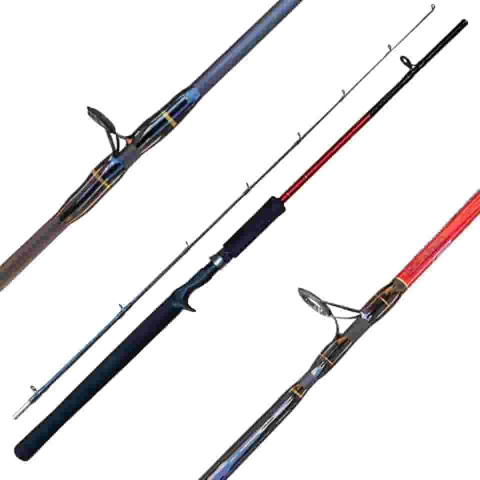 Vara de Pesca para Carretilha Maruri 40lb Selenium Red Fibra Vidro Maciça 1,68m 2 Partes