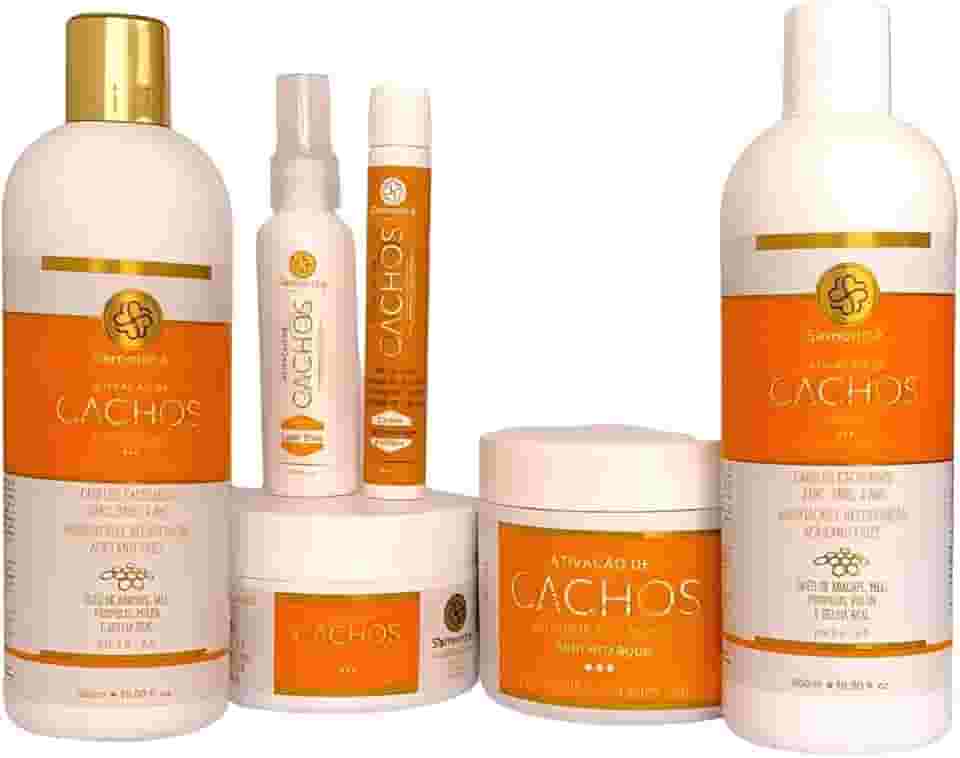 Kit Completo Ativador de Cachos Profissional Samontte – 6 Produtos para Definição, Hidratação e Brilho