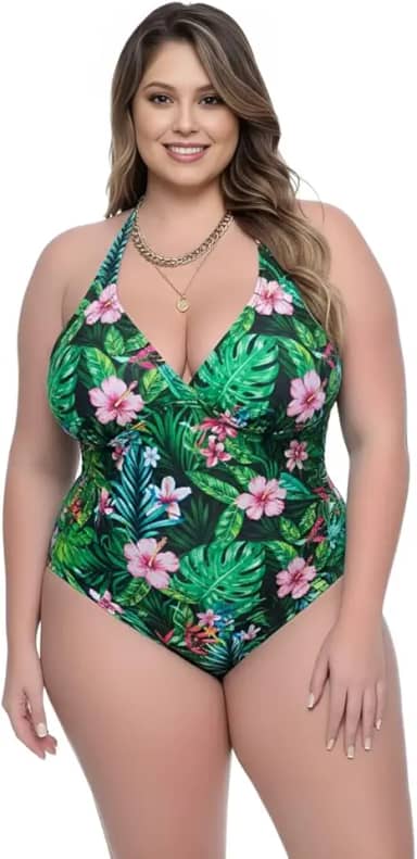 Maiô Bore Plus Size Roupa De Banho Sustentação Com Bojo