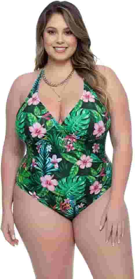 Maiô Bore Plus Size Roupa De Banho Sustentação Com Bojo