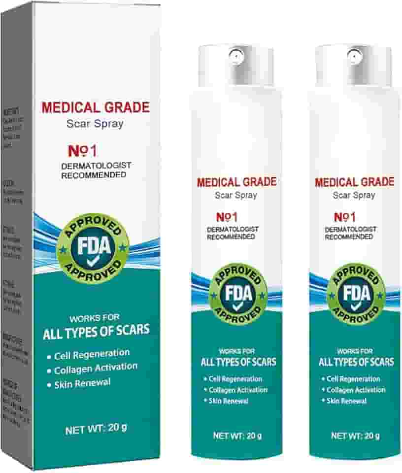 2 peças de spray de cicatriz para remoção de cicatrizes de grau médico, tratamento para cicatrizes de acne, spray de remoção de cicatrizes para todos os tipos de cicatrizes - especialmente cicatrizes