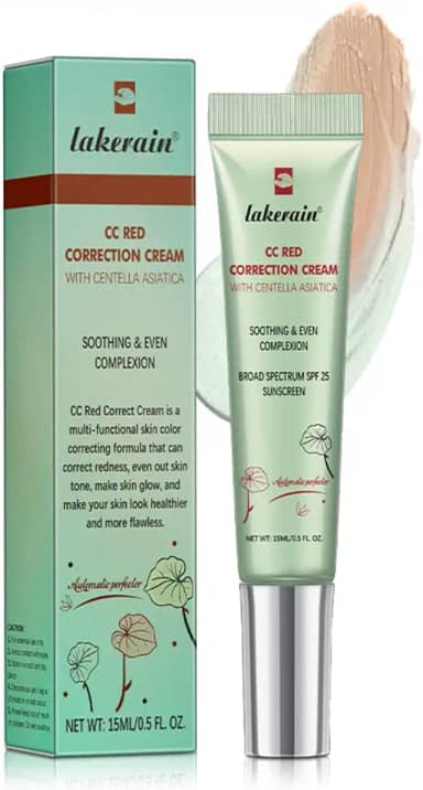 Corlo Creme Cc, Corretor De Cor Com Fps 25, Maquiagem E Cuidados Para Tons Pele Uniformes, Base Leve Cobertura Sérum Hidratante, Corretivo Poros Invisíveis (Verde, 0)