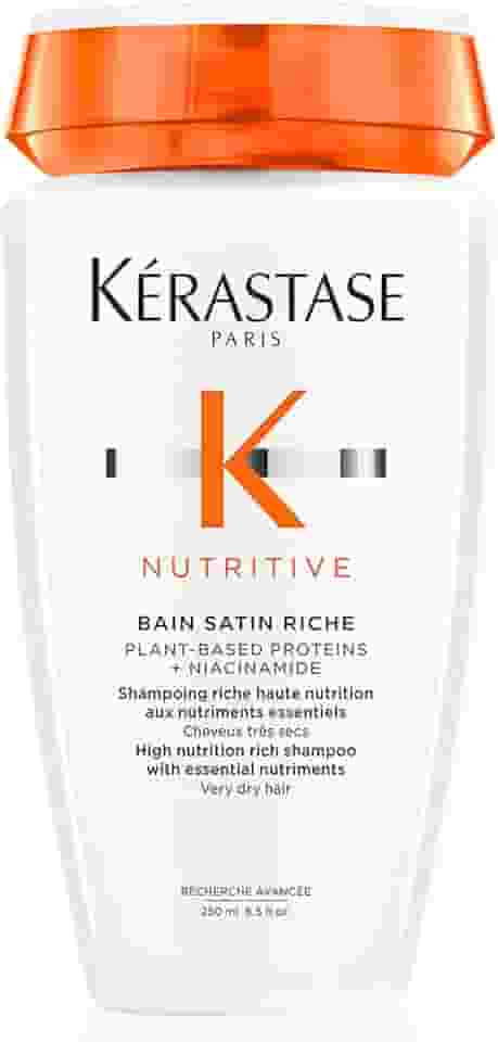 Kérastase Nutritive Bain Satin Riche Shampoo Nutritivo para Cabelos Finos e Médios, Secos e Ressecados, Nutrição Profunda com Ativos Anti-ressecamento 250ml