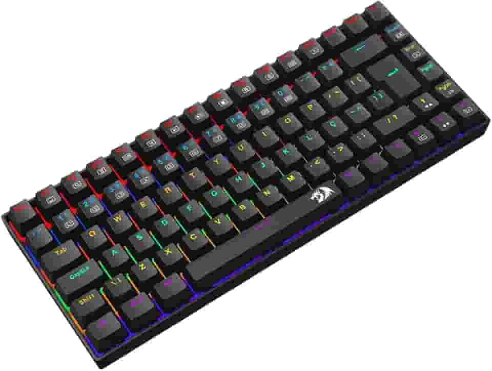 Teclado Mecânico Gamer Redragon Phantom Iluminação Rainbow Preto 75% Switch Brown K629-KB (PT-BROWN)