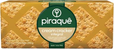 Biscoito Cream Cracker Integral Piraquê Pacote 240g