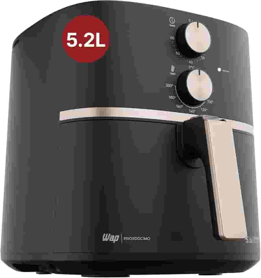 WAP Fritadeira Elétrica Air Fryer GRAND FAMILY 5,2 Litros, Temperatura Ajustável, Revestimento Antiaderente, 1500W 127V