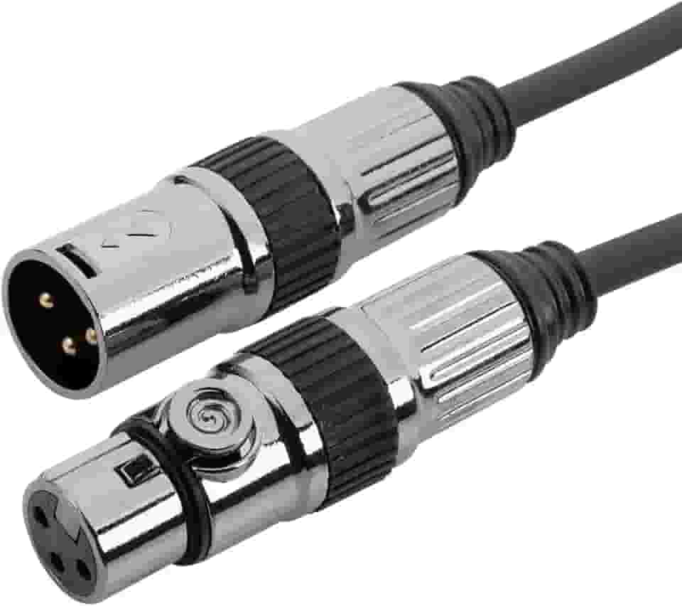Cabos & Plugs - Cabo de Microfone 1.5m XLR Macho - Fêmea, 20AWG Plugues de Metal, Alta Fidelidade, Balanceado, Pinos Banhados a Ouro, 150cm, Cobre Oxygen Free (1.5m, 1)