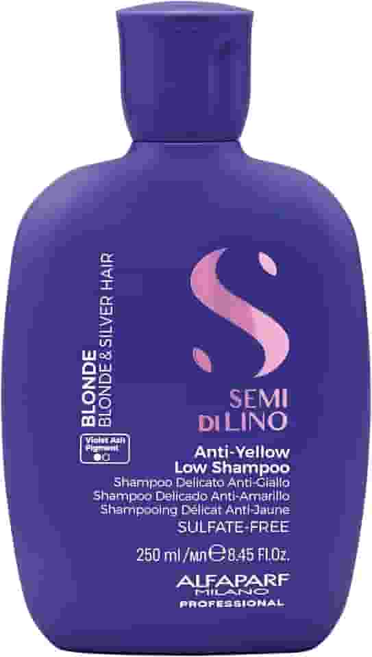Alfaparf Milano Semi di Lino Blonde Shampoo – Para cabelos loiros, grisalhos, naturais e descoloridos – Neutraliza indesejáveis reflexos amarelos – Mais vigor e hidratação - Sem Sulfato – Qualidade profissional de salão 250ml