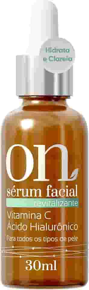 Sérum Facial Revitalizante ON com Vitamina C e Ácido Hialurônico Pele Firme e Iluminada Ação Antioxidante 30ml