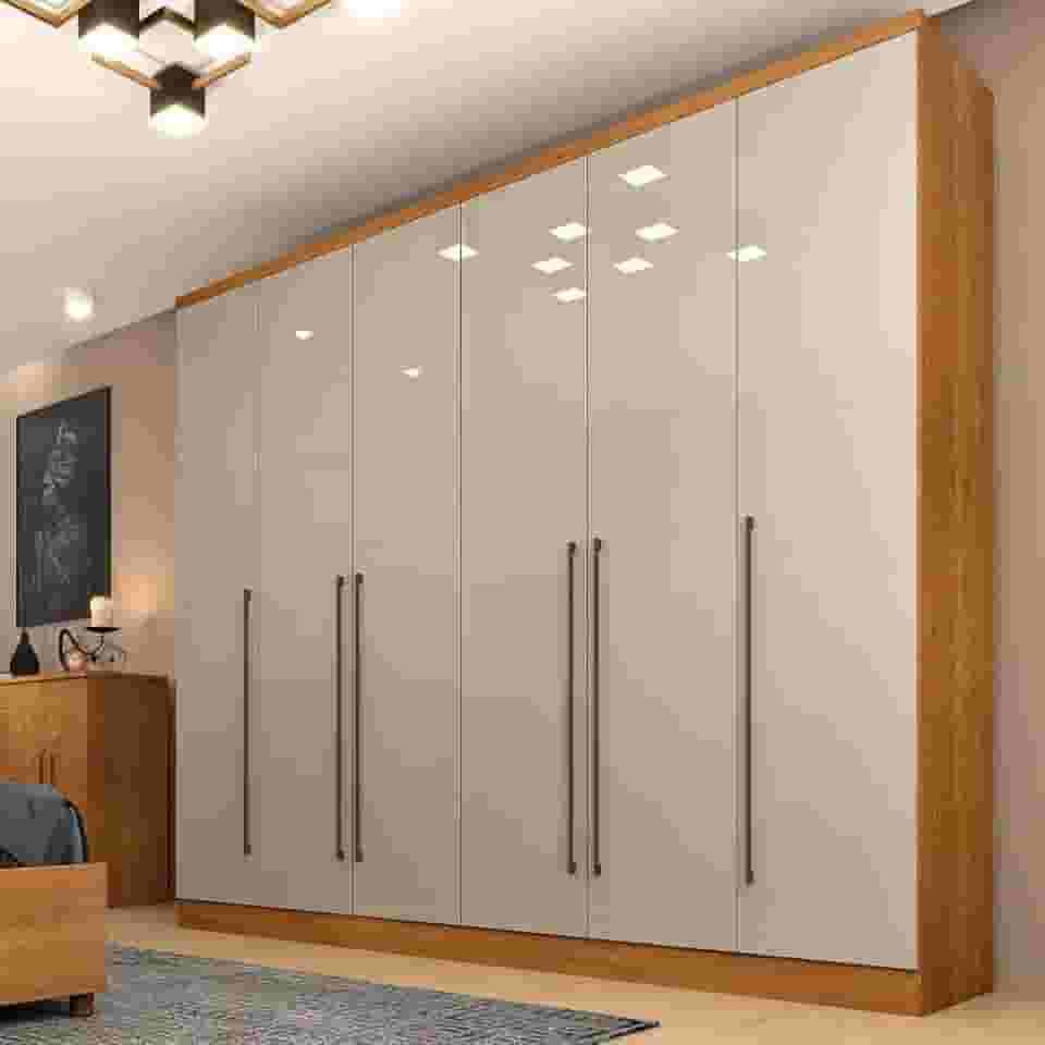 Guarda Roupa Casal 6 Portas 8 Gavetas Portugal Espresso Móveis Cinamomo/off White