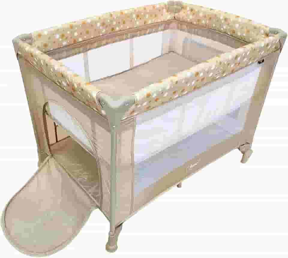 Berço Portátil Infantil Cercado Desmontável Lune Maxi Baby (Bege)