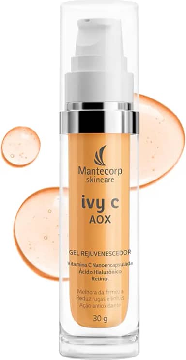 Gel Rejuvenescedor Facial Ivy C AOX - 30g - Fórmula com Vitamina C e Ácido Hialurônico - Auxilia a Reduzir Linhas e Rugas Finas - Textura Leve - Mantecorp