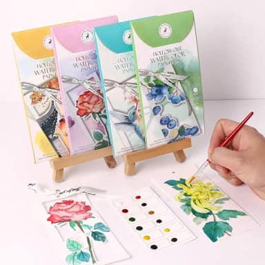 1 conjunto de pintura de marcador de página em aquarela, kit de papel de colorir portátil oco para festas, viagens, lembranças feitas à mão, verde