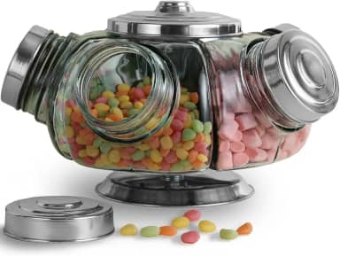 Baleiro Giratório Grande Vidro Alumínio Antigo +