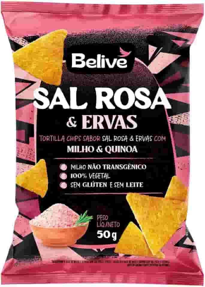 Tortilla Chips sabor Sal Rosa e Ervas Sem Glúten Sem Leite Nachos Belive 50g