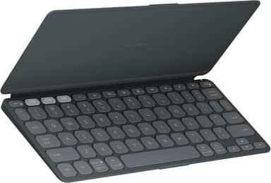Teclado Sem Fio Portátil Logitech Keys-To-Go 2 para Tablets, iPad, iPhone, macOs e Windows, com Capa Integrada, Conexão Bluetooth e Easy-Switch para até 3 Dispositivos - Grafite