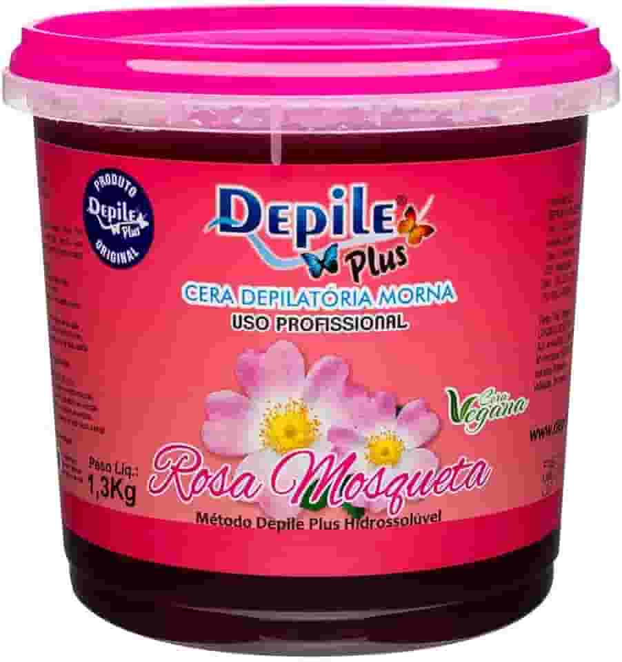 Cera Depilatória depilação Rosa Mosqueta Depile Plus, Uso Profissional, 1,3kg