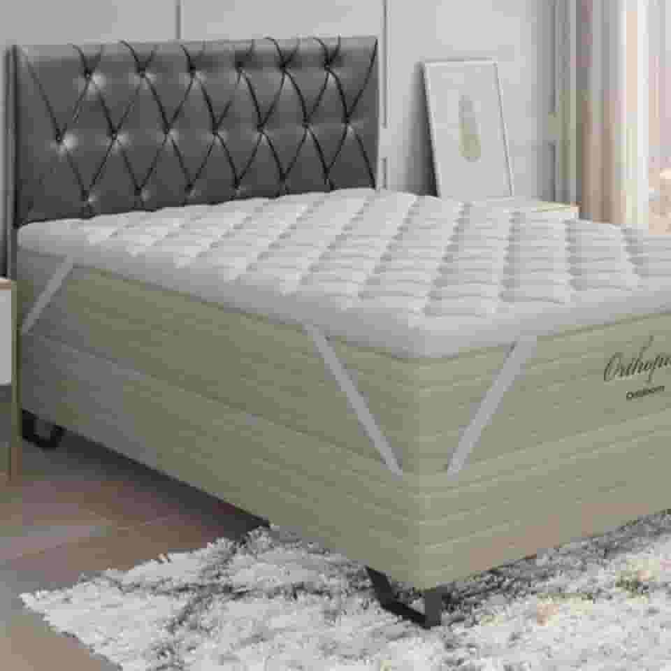 PILLOW TOP ORTOBOM 200 FIOS PERCAL 100% ALGODÃO HIPOALÉRGICO (Queen)