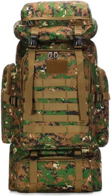 Mochila Militar Tática de Camping, 80L, Impermeável, para Trilha e Cargueira, com Alças Ajustáveis