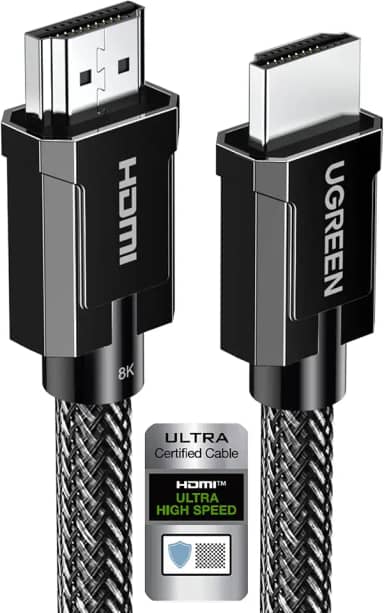 UGREEN Cabo 8K HDMI 2.1 certificado 6.6FT, cabo HDMI 10K de ultra alta velocidade 4K 240 Hz 48 Gbps HDCP 2.2 e 2.3 eARC HDR Dolby compatível para PS5 Xbox Series X Nintendo Switch Roku TV Lap