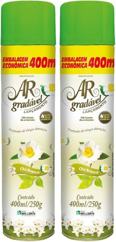Bom Ar Gradavel Odorizador De Ambientes Chá Branco 400ml 2un