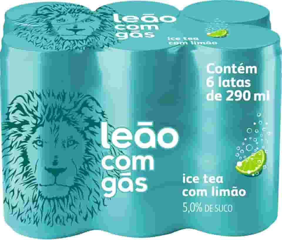 Pack Leão com Gás Ice Tea Zero com Limão 290ml, 6 unidades