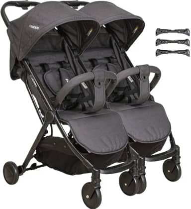 Carrinho para Gemeos Compacto Passeio Kiddo Road Melange Preto