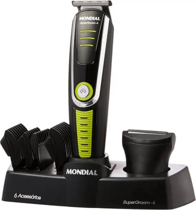 MONDIAL Aparador de Pelos Super Groom 06, Preto/Verde, 6W, Bivolt - BG-04