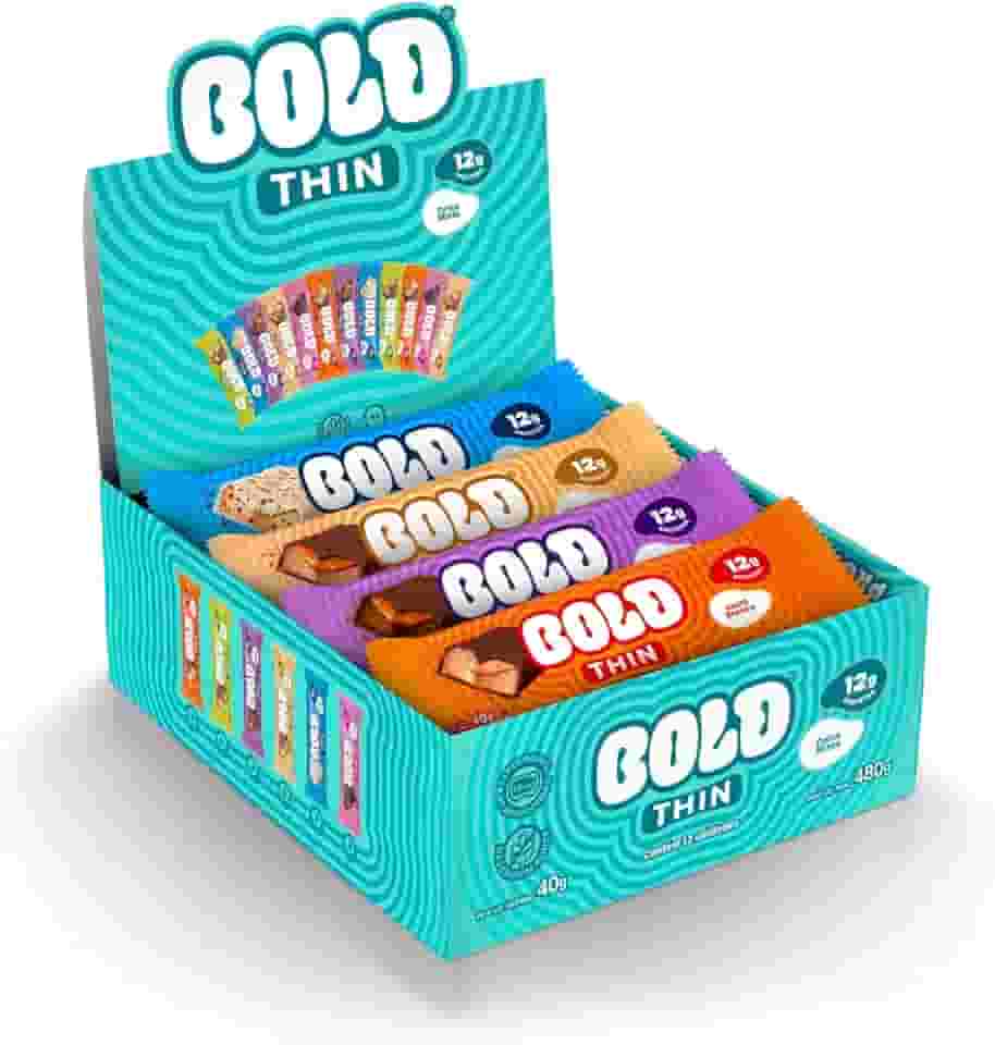 Barra de Proteína BOLD Snacks Thin Mista (12g de Proteína) - Caixa com 12 unidades