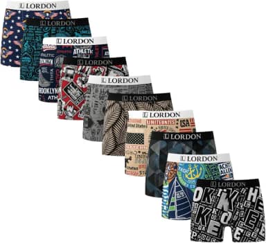 Kit 10 Cuecas Boxer Masculinas Plus Size Estampadas Microfibra Confortável