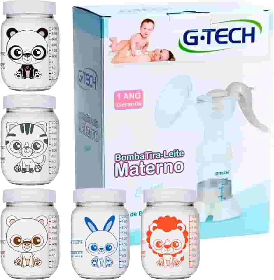 Bomba Tira Leite Confort 1 + 5 Potes Armazenar Leite Materno (267-Kawaii)