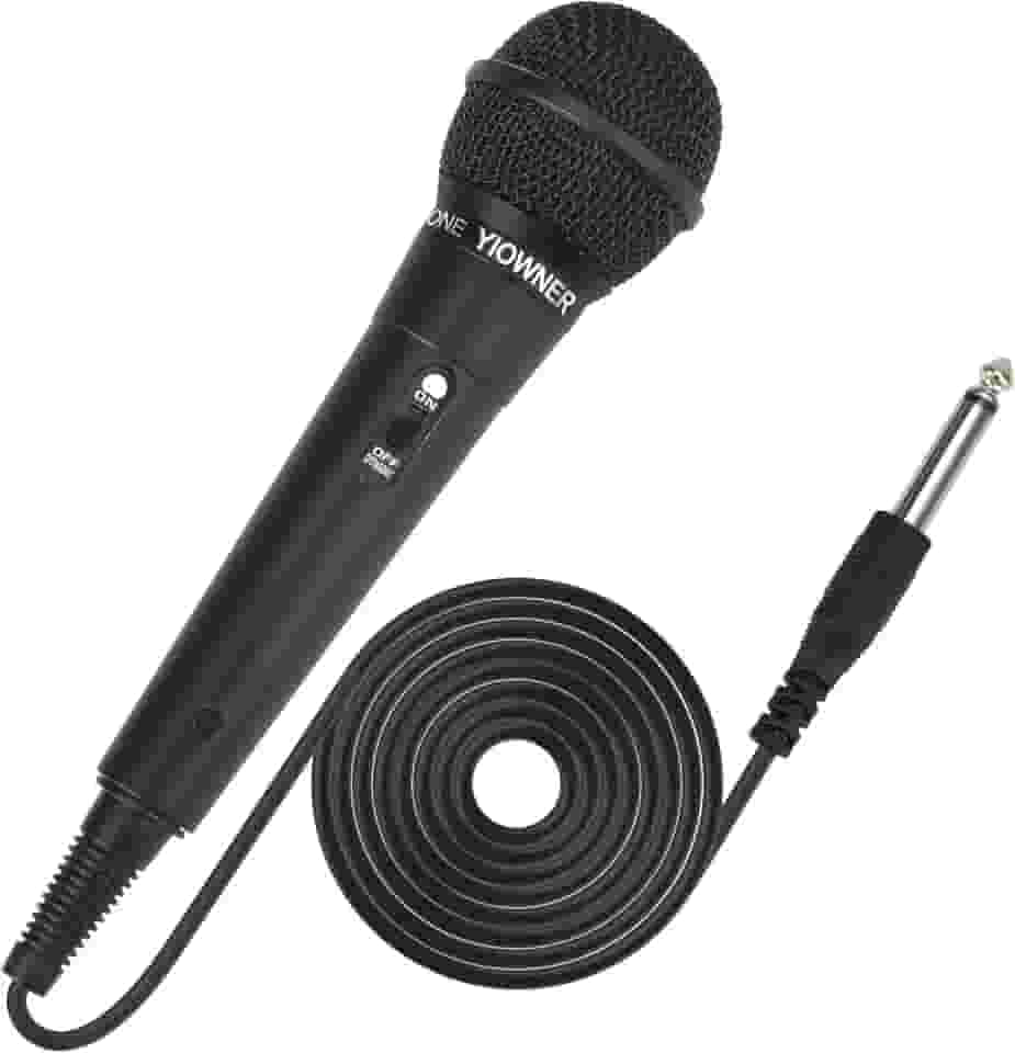 Microfone com fio, microfone portátil de karaokê para cantar, karaokê com cabo de 2,5 m, microfone dinâmico vocal para alto-falante, AMP, mixer, DVD