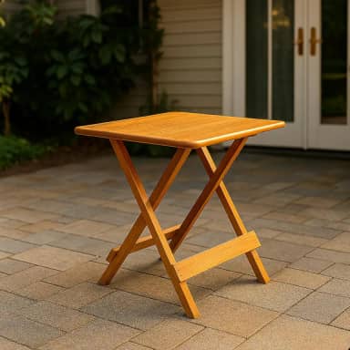 Mesa 70x70 Dobrável Madeira Maciça Bar Restaurante Imbuia (Mel)