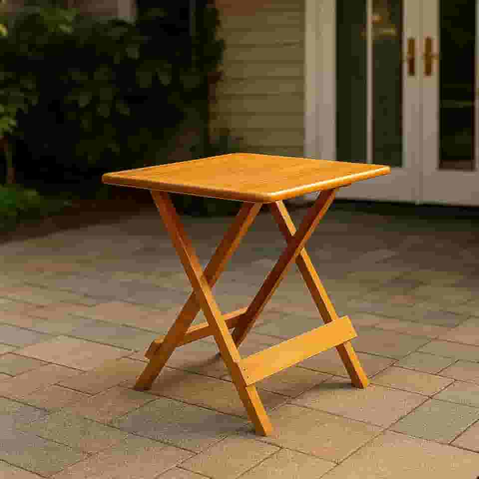 Mesa 70x70 Dobrável Madeira Maciça Bar Restaurante Imbuia (Mel)