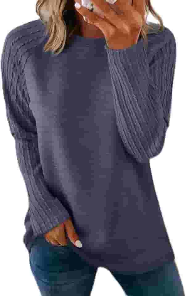 Moletom feminino de manga longa leve gola redonda macia básica de malha solta pulôver top 2025 roupas modernas outono 2025