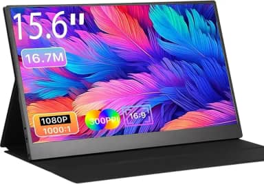 ANTUVI Monitor Portátil 15.6''+ Case, 1080P, MINI Segunda de Notebook Extensor De Tela, Ultra-Slim e portátil, com alto-falante de pé, Adequado para Viagens, Casa, Trabalho/Jogos 