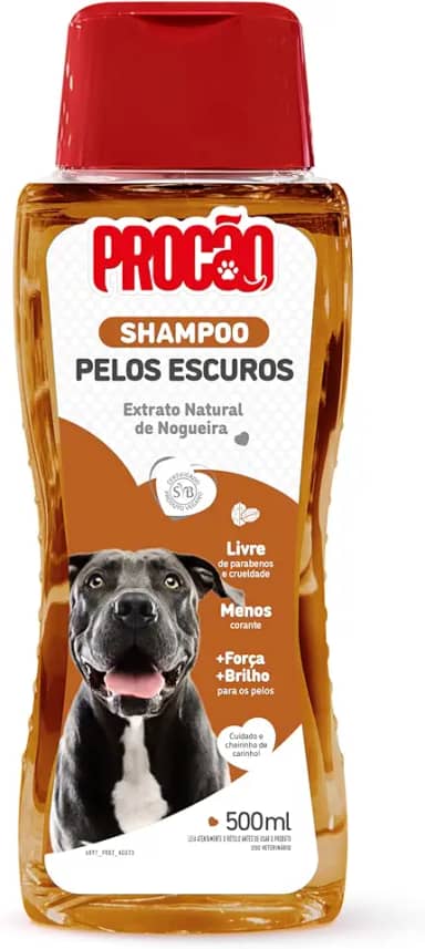 PROCÃO Shampoo Pelos Escuros Para Cães E Gatos 500 Ml Procão